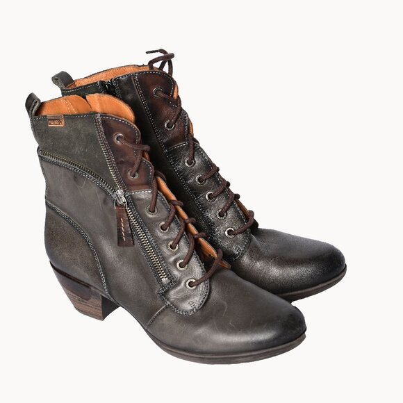 PIKOLINOS Rotterdam Dark Gray Leather Boots- Size EU40/ US 9 - Picture 1 of 8